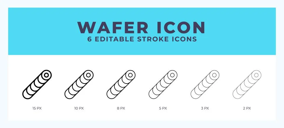 Wafer icon vector illustration. With editable stroke for web. App and more. Illustrazione stock