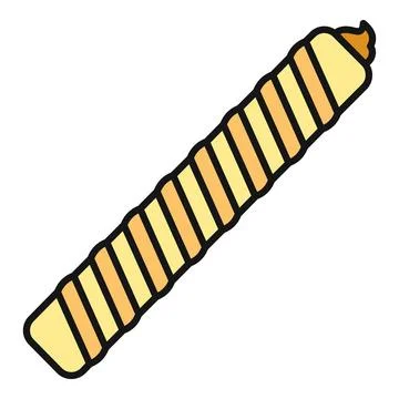 Wafer roll biscuit stick with cream filling illustration Stock Illustration