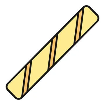 Wafer roll biscuit stick flat vector icon Stock Illustration