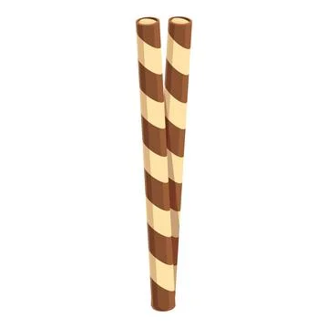 Wafer roll icon cartoon vector. Biscuit stick Stock Illustration