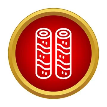 Wafer rolls icon showcasing a sweet dessert or snack Stock Illustration
