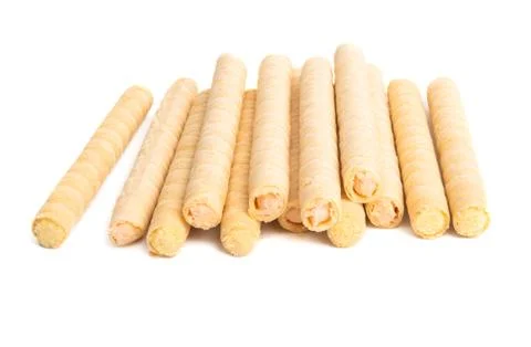 Wafer rolls isolated Stock Photos