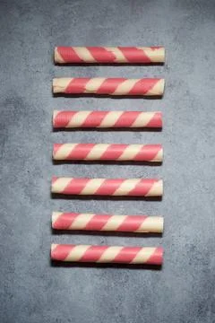 Wafer rolls view Stock Photos