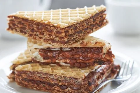 Wafer sheets dessert Stock Photos