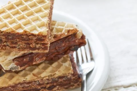 Wafer sheets dessert Stock Photos