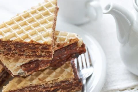 Wafer sheets dessert Stock Photos