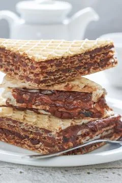Wafer sheets dessert Stock Photos