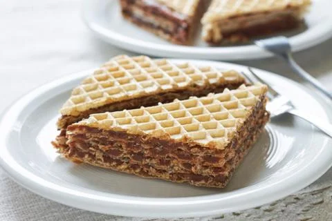 Wafer sheets dessert Stock Photos