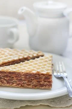 Wafer sheets dessert Stock Photos