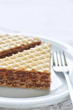Wafer sheets dessert Stock Photos