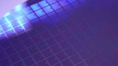 Wafer silicon used in electronic integrated circuits. Stock Footage 346517954