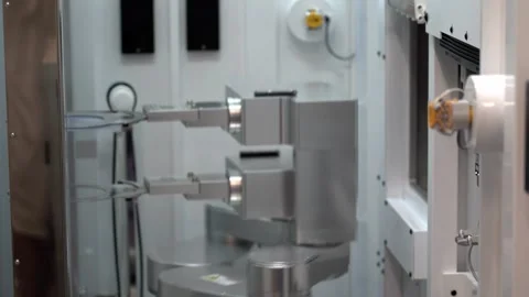 Wafer, slice of semiconductor for fabrication of integrated circuits Stock Footage 336250561