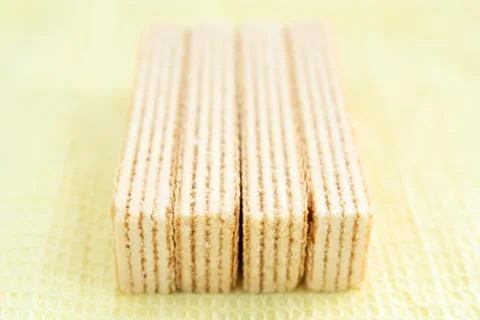 Wafer with a white layer on a white background Stock Photos