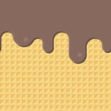 Wafers with chocolate, seamless pattern background Stock Illustration