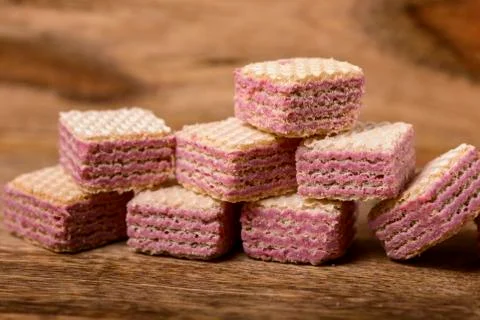 Wafers raspberry Stock Photos