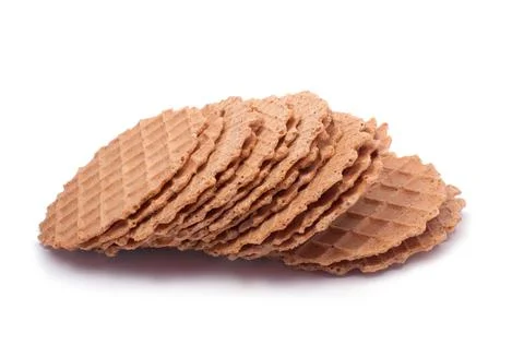 Wafers stack snack for breakfast isolated on the white Stock Photos