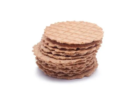 Wafers stack snack for breakfast isolated on the white Stock Photos
