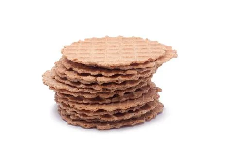 Wafers stack snack for breakfast isolated on the white Stock Photos