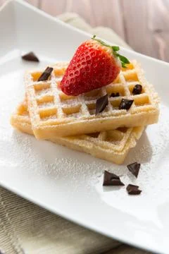 WAFFEL and strawberry Stock Photos