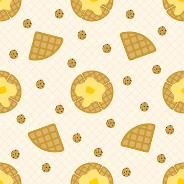 Waffle and cookies seamless pattern Stock Illustration