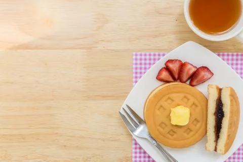 Waffle Background / Dessert Background Stock Photos
