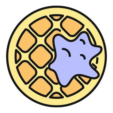 Waffle with berry jam illustration for breakfast Stock Illustration