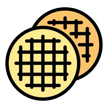 Waffle biscuit icon vector flat 스톡 일러스트