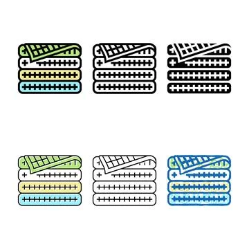 Waffle blanket color icon vector multipack Stock Illustration