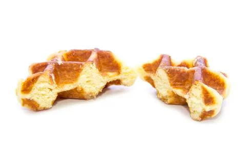 Waffle bread half cut glazed texture Stock Photos