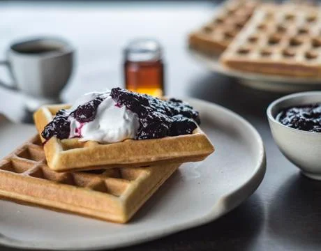 Waffle Breakfast Stock Photos