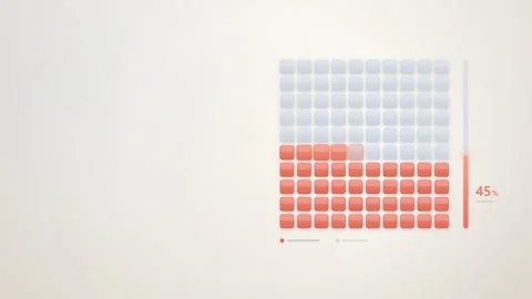 Waffle Chart Percentage Fill Data Visualization Reveal Stock Footage 347011054