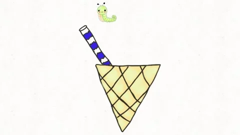 Waffle Cone with Crawling Worms Stock Footage 331633993