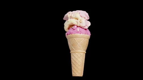 A scoop of pink ice cream in a specializ, Stock Video