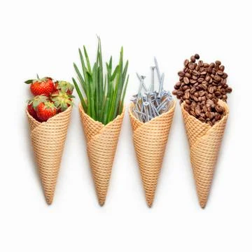 Waffle cones. Stock Photos