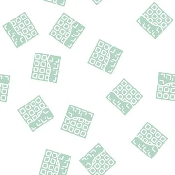Waffle dessert glyph vector seamless pattern Stock Illustration