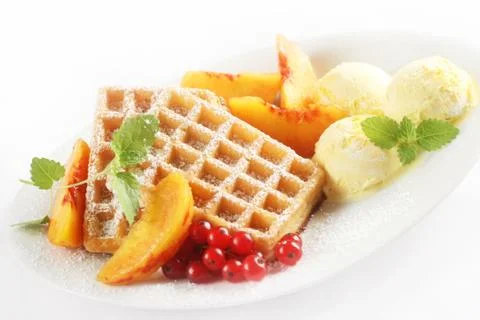 Waffle Dessert Stock Photos