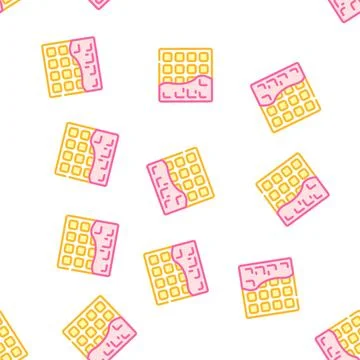 Waffle dessert vector seamless pattern 库存插图