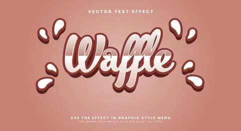 Waffle editable text effect template Stock Illustration