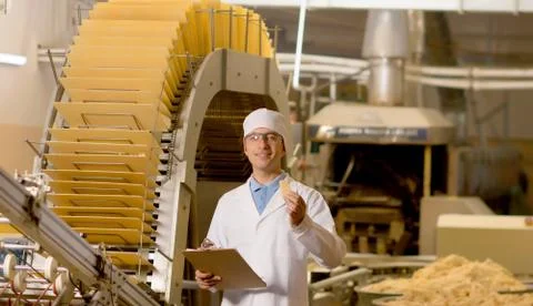Waffle factory process Stock Photos