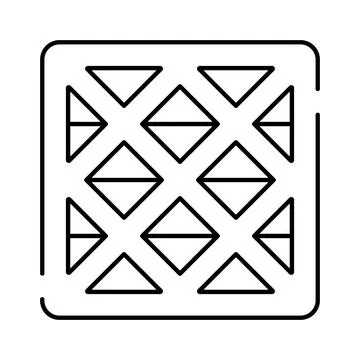 Waffle grid pattern with geometric shapes outline Stockillustratie