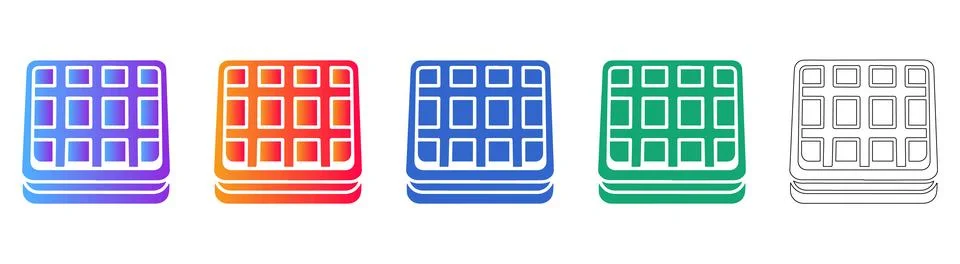 Waffle Grid UI Icons Stock Illustration