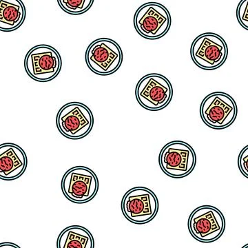 Waffle ice cream vector seamless pattern Stockillustratie