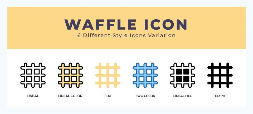 Waffle icon symbol. isolated. vector illustration with different styles Stock Illustration