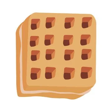 Waffle icon, vector doodle illustration of waffle, pastry product for breakfa Stock Illustration