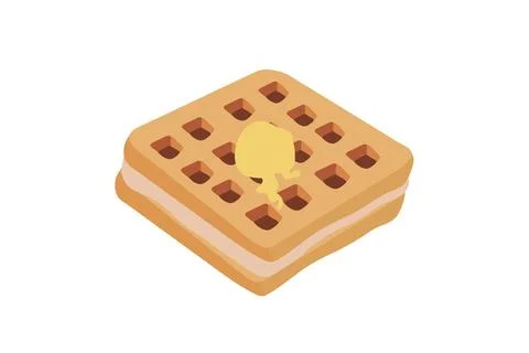 Waffle icon, vector illustration of a waffle, a pastry for breakfast, a swe.. Stock Illustration