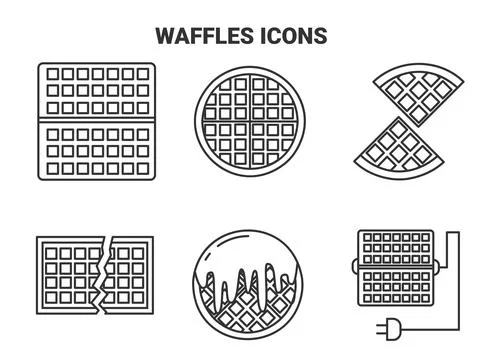 Waffle icons set vector illustration eps 10 Stock Illustration
