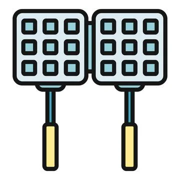 Waffle iron cooking tool with square pattern Stock Illustration