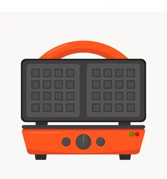 Waffle iron icon. Flat vector illustration of waffle cooker for web design is Stock Illustration