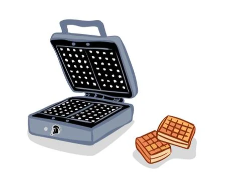 Waffle iron icon vector black on white background, waffle iron doodle trendy  Stock Illustration
