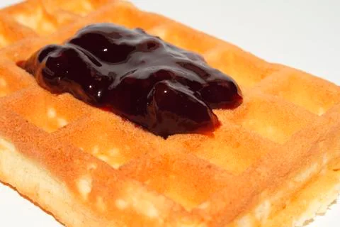 Waffle with jam Stock Photos